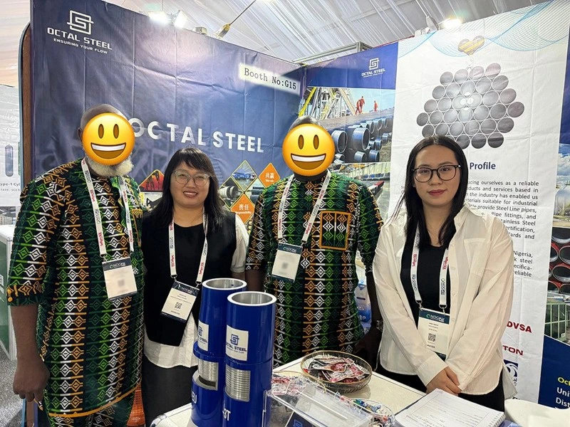 Octal Pipe team and visitors posing together at NOG Energy Week 2026 Octal Pipe team and visitors posing together at NOG Energy Week 2026