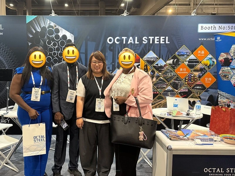 Drill pipe display at the Octal OTC 2026 booth Drill pipe display at the Octal OTC 2026 booth