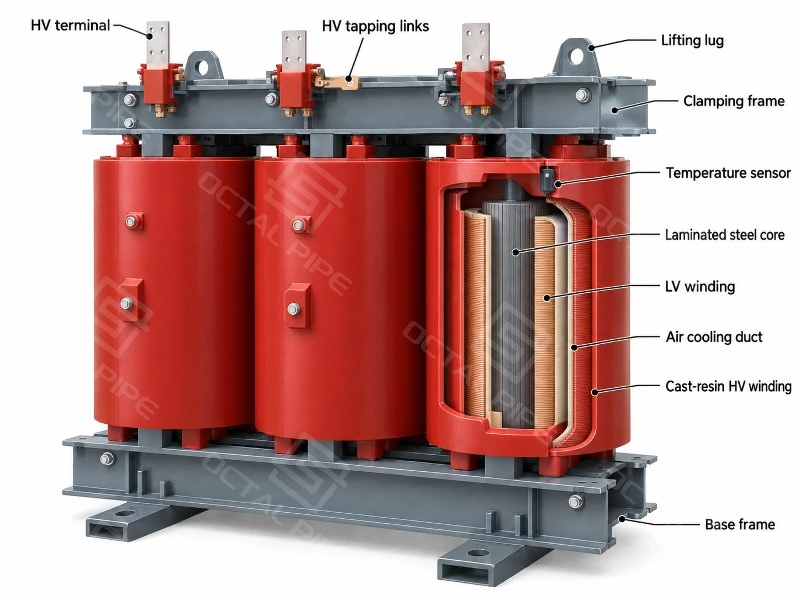 Dry-Type Transformer StructureThree-Phase Cast-Resin Design Dry-Type Transformer StructureThree-Phase Cast-Resin Design